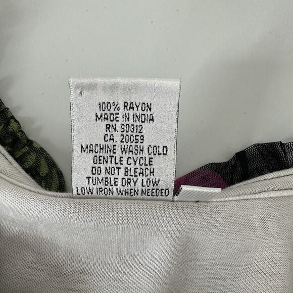 Parsley Sage Shirt Top Womens Large Multicolor Mesh Layered Geometric 80s Tunic - Picture 8 of 13